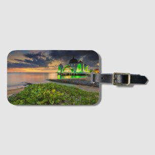 Étiquette À Bagage Melaka pendant le coucher du soleil   Masjid Selat
