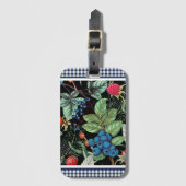 Étiquette À Bagage Mélange de baies sur gingham campagnard (Devant Vertical)