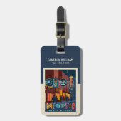 Étiquette À Bagage Memphis, TN | Beale Street Neon (Devant Vertical)