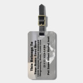 Étiquette À Bagage mensonge noir et blanc de chat de smoking vers le (Devant Vertical)