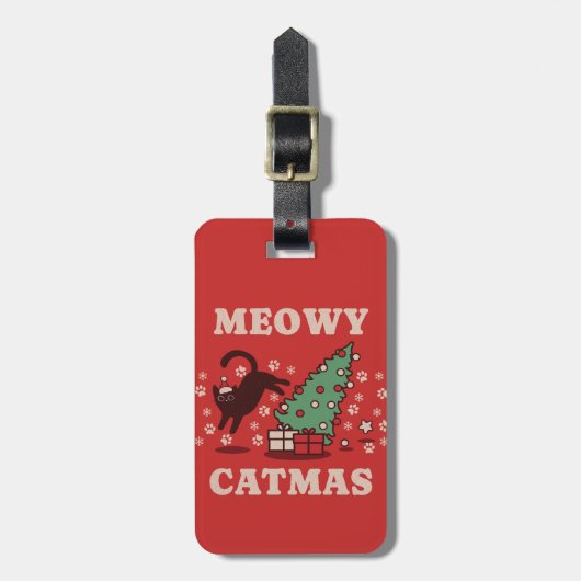 Étiquette À Bagage Meowy Catmas (Devant Vertical)