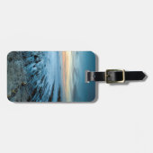 Étiquette À Bagage Mer bleue au coucher du soleil, Californie (Devant horizontal)