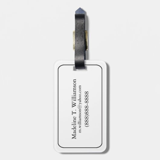 Étiquette À Bagage Mer bleue au coucher du soleil, Californie (Dos Vertical)