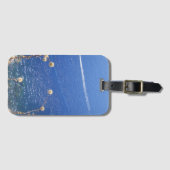 Étiquette À Bagage Mer bleue grecque (Devant Horizontal)