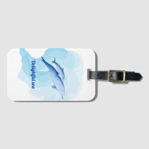 Étiquette À Bagage Mer Extraordinaire avec dauphins