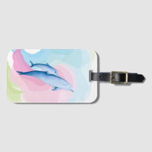 Étiquette À Bagage Mer Extraordinaire avec dauphins