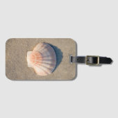 Étiquette À Bagage Mer Shell s'étendant sur la plage sablonneuse (Devant Horizontal)