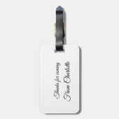 Étiquette À Bagage merci d'être venu nom du message texte  (Dos Vertical)