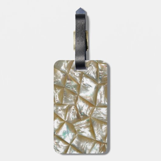 Étiquette À Bagage Mère de Pearl Design (Dos Vertical)