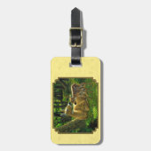 Étiquette À Bagage Mère et bébé Cerf blanc Jaune (Devant Vertical)