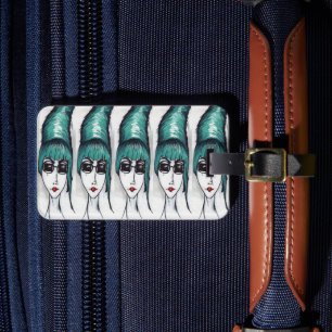 Étiquette À Bagage Mère Monstre Teal Ruche Sassy Pop Art