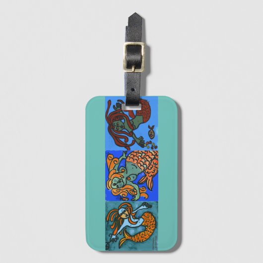 Étiquette À Bagage Mermaid & Mermen (Devant Vertical)