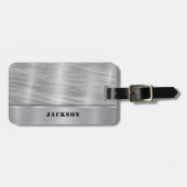 Étiquette À Bagage Métal argenté (Devant horizontal)