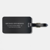 Étiquette À Bagage Métal brossé Masculine (Dos horizontal)