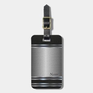 Étiquette À Bagage Métal élégant avec simili cuir