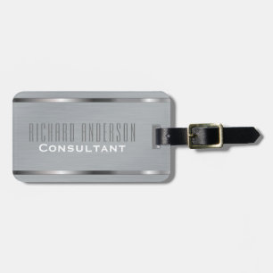 Étiquette À Bagage Métal exécutif de gris de style de nom masculin de