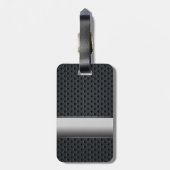 Étiquette À Bagage Métal foncé rayé en acier (Dos Vertical)