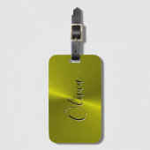 Étiquette À Bagage Métal jaune brillant (Devant Vertical)