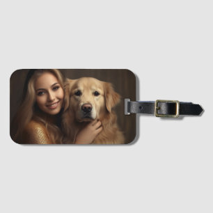 Étiquette À Bagage Mete golden retriever Meilleure maman chien jamais
