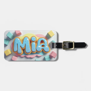 Étiquette À Bagage Mia écrite en graffiti