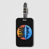 Étiquette À Bagage Miami Florida Cityscape Skyline Photo (Devant Vertical)