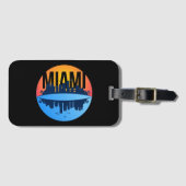 Étiquette À Bagage Miami Florida Cityscape Skyline Photo (Devant Horizontal)