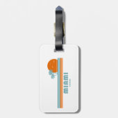 Étiquette À Bagage Miami Floride Sun Palm Trees (Dos Vertical)