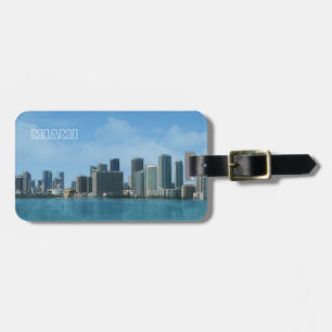 Étiquette À Bagage Miami Skyline