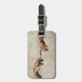 Étiquette À Bagage Michaelangelo mains création adam dieu (Devant Vertical)