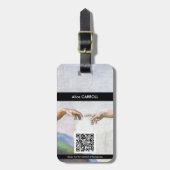 Étiquette À Bagage Michelangelo - Création d'Adam isolé - QR Code (Devant Vertical)