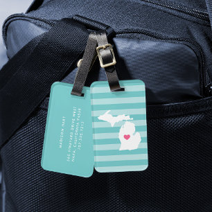 Étiquette À Bagage Michigan Heart   État d'origine