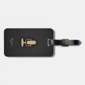 Étiquette À Bagage Microphone Tan Brown (Dos horizontal)