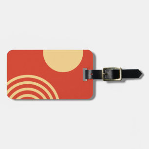 Étiquette À Bagage Mid Century moderne Sun et Rainbow Line