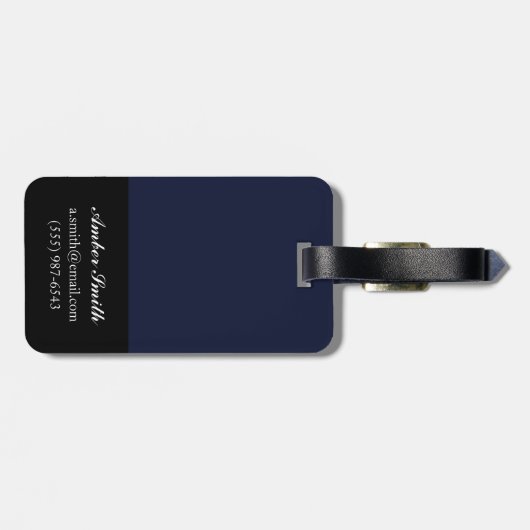 Étiquette À Bagage Midnight Florals IV (Dos horizontal)