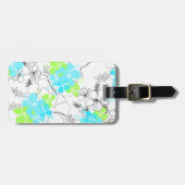 Étiquette À Bagage Midnight Garden Hawaiian Hibiscus Luggets (Devant horizontal)