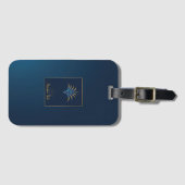 Étiquette À Bagage Midnight Palm Collection Navy Blue & Gold (Devant Horizontal)