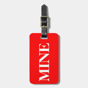 Étiquette À Bagage Mien blanc sur fond rouge