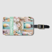 Étiquette À Bagage Mignon Moderne collage de Pâques Pastel scrapbook (Devant Horizontal)