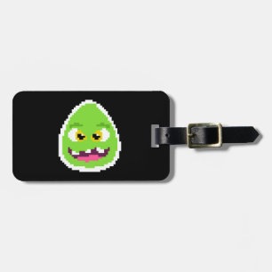 Étiquette À Bagage Mignon monstre d'œuf pixélisé