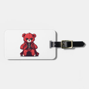 Étiquette À Bagage Mignon ours en peluche rouge garçon