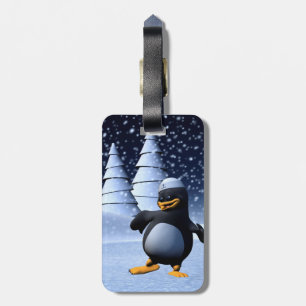 Étiquette À Bagage Mignon pingouin marin d'hiver Art de vacances enne