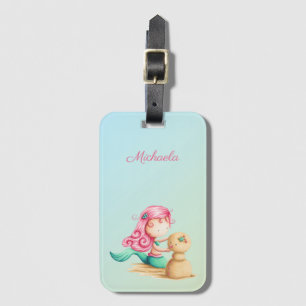 Étiquette À Bagage Mignonne fille sirène