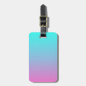 Étiquette À Bagage mignonne girly ombre mermaid rose turquoise aqua b (Devant Vertical)