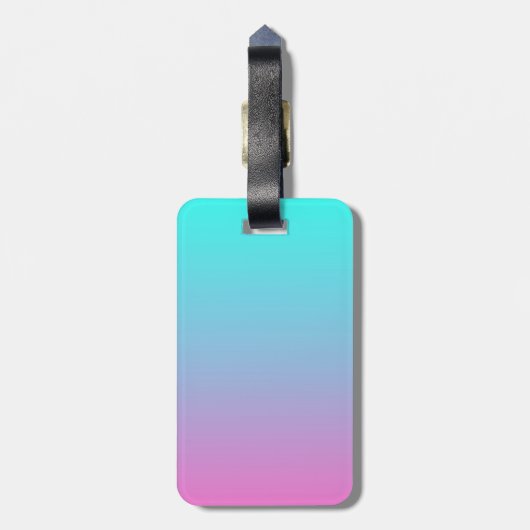 Étiquette À Bagage mignonne girly ombre mermaid rose turquoise aqua b (Dos Vertical)