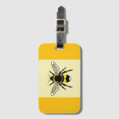 Étiquette À Bagage Mignonne main tirée - BEE - Conservation - Jaune (Devant Vertical)