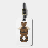 Étiquette À Bagage Mignonne Ours en Teddy Brown avec ailes Angel (Devant Vertical)