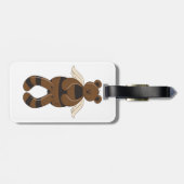 Étiquette À Bagage Mignonne Ours en Teddy Brown avec ailes Angel (Dos horizontal)