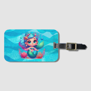 Étiquette À Bagage Mignonne sirène sous-marine
