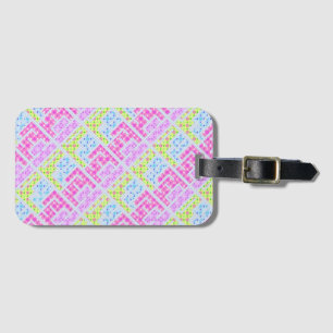 Étiquette À Bagage Mignons motifs de graffiti géométriques et girly c