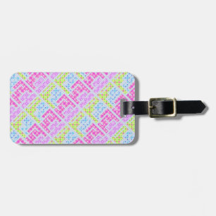 Étiquette À Bagage Mignons motifs de graffiti géométriques et girly c
